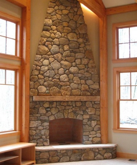 Stone Corner Fireplace Design Ideas