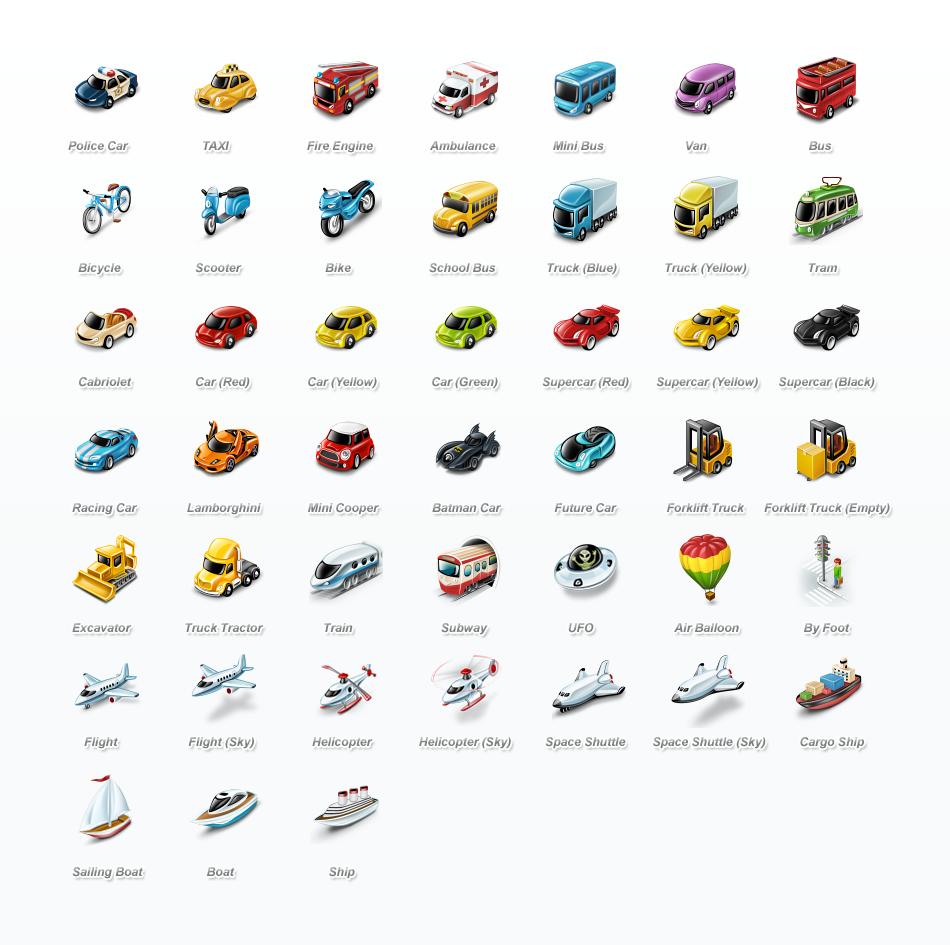 Transportation Icon Set