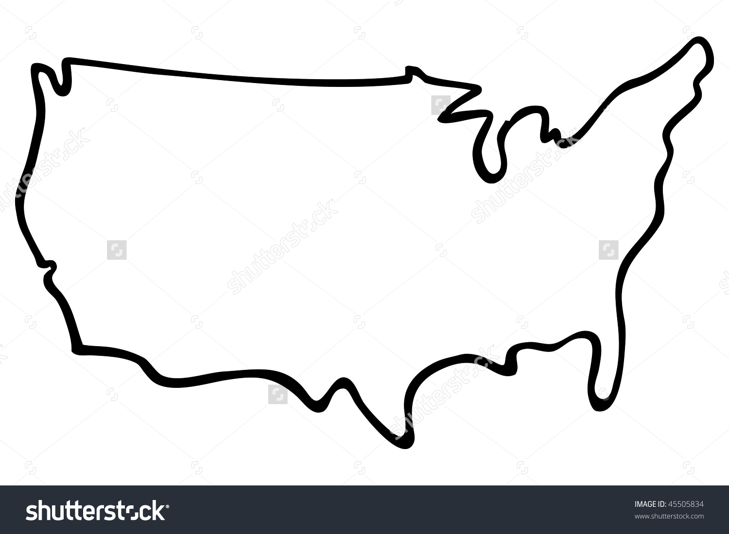 United States Map Outline Vector