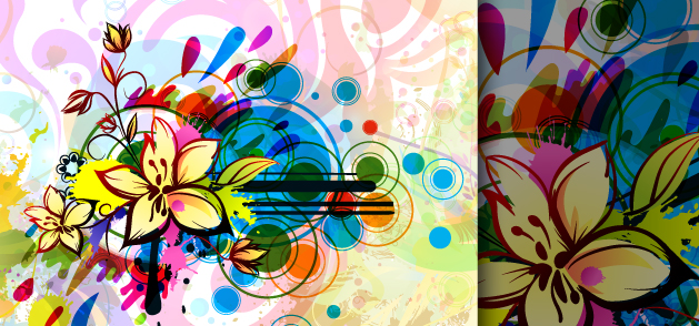 Vector Beautiful Colorful Flower Backgrounds