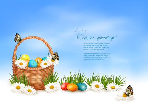 Vector Easter Egg Basket