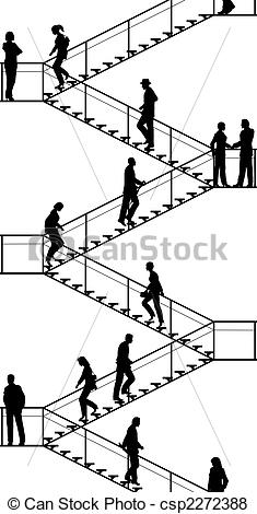 Vectors People Walking Up Stairs