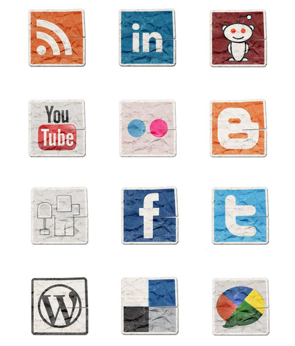 Vintage Social Media Icons Free