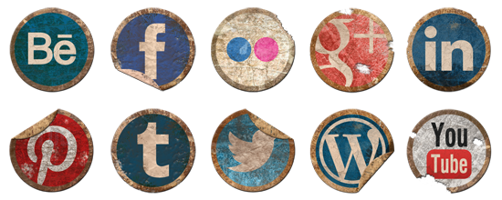 Vintage Social Media Icons