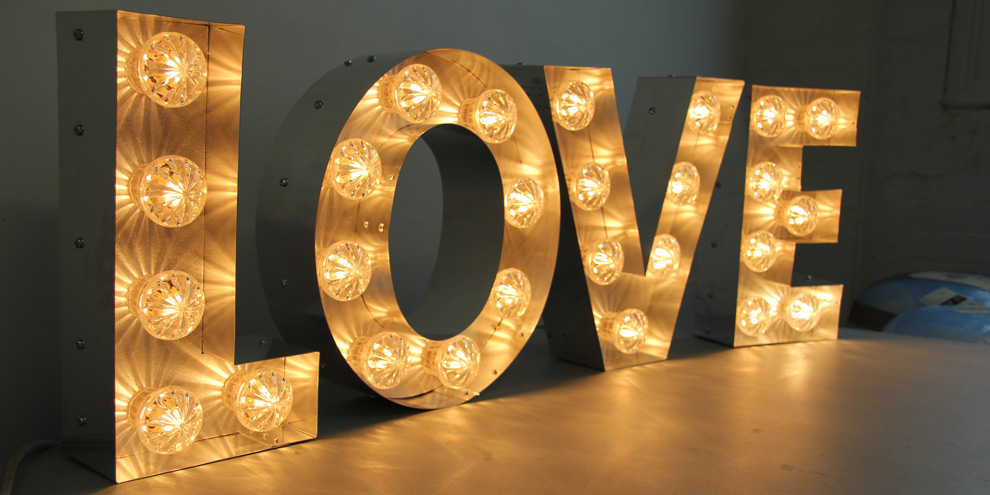 Wedding Light Bulb Sign Letters