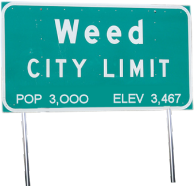 Weed City Limit Sign