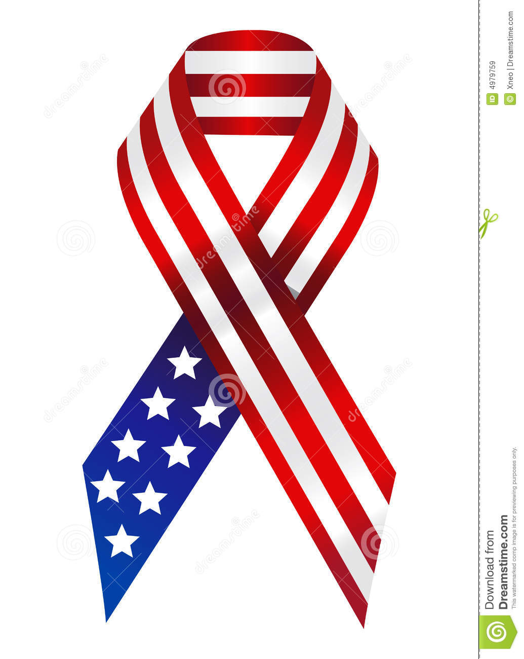 American Flag Ribbon Clip Art