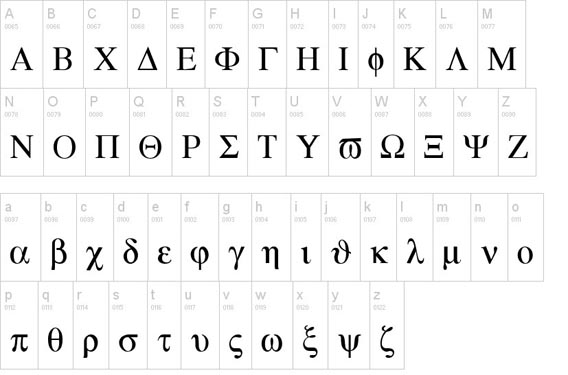 Ancient Greek Letters Font Free