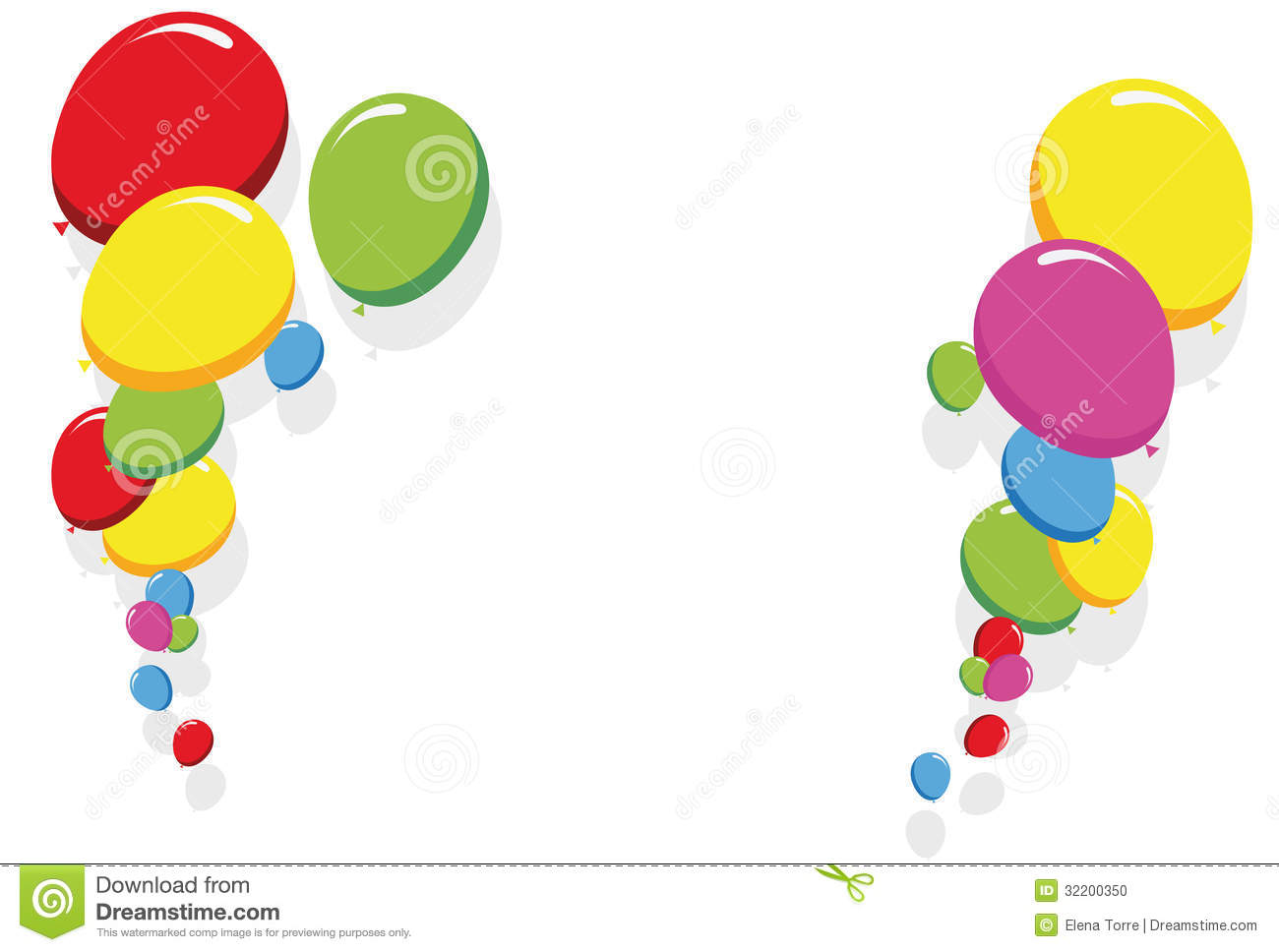 Birthday Balloon Border Clip Art