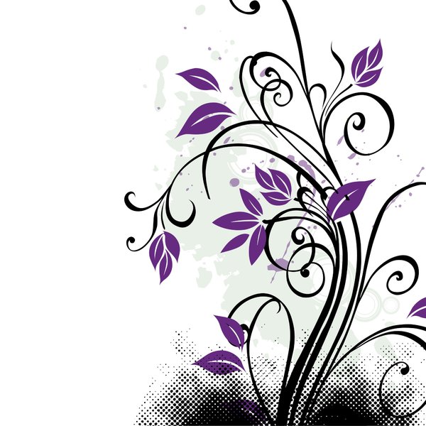 Black and White Flower Vector