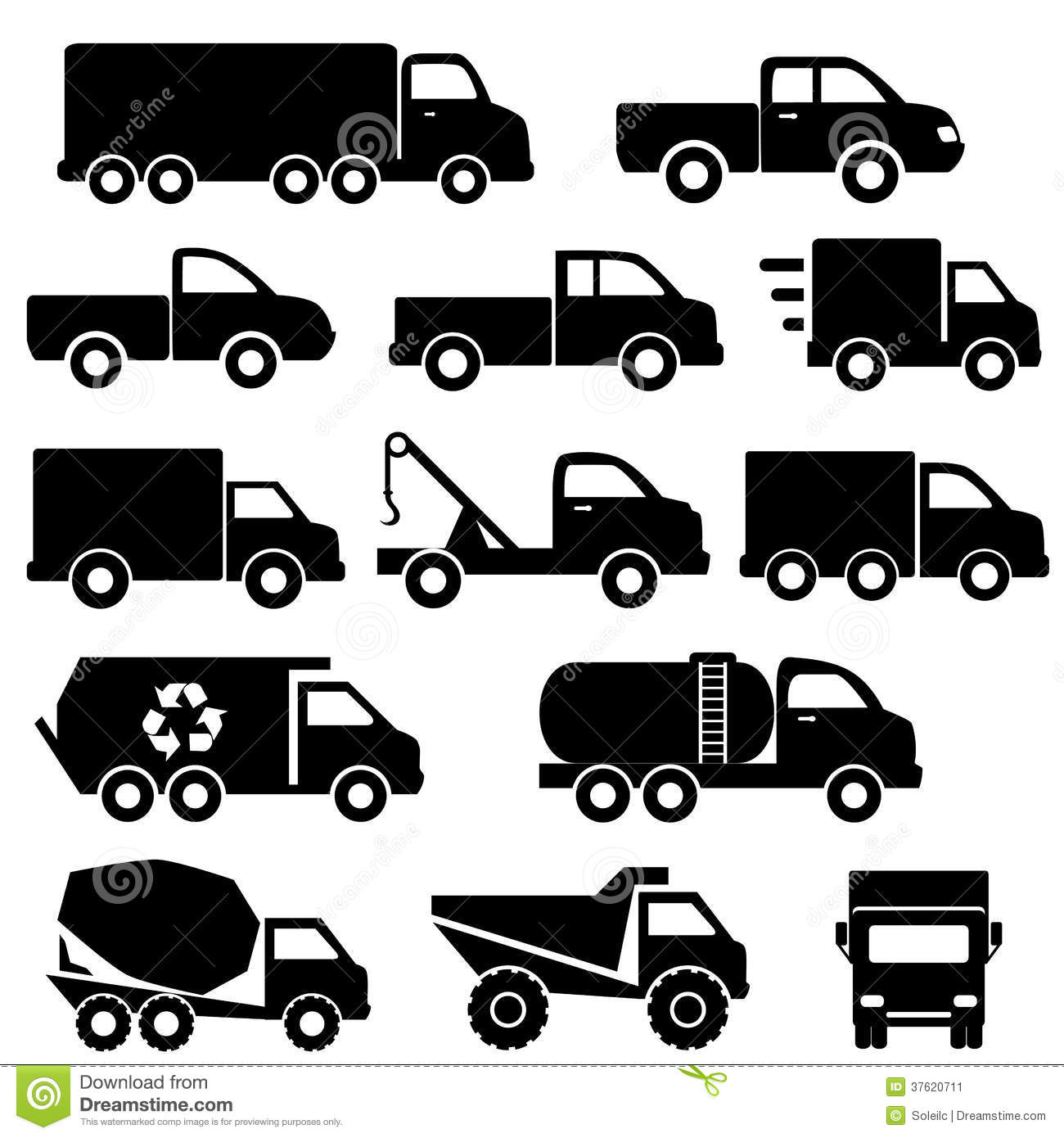 Black and White Truck Icon