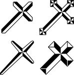 Black Christian Cross Vector