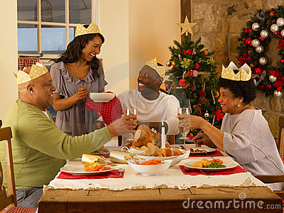 Black Family Having Dinner