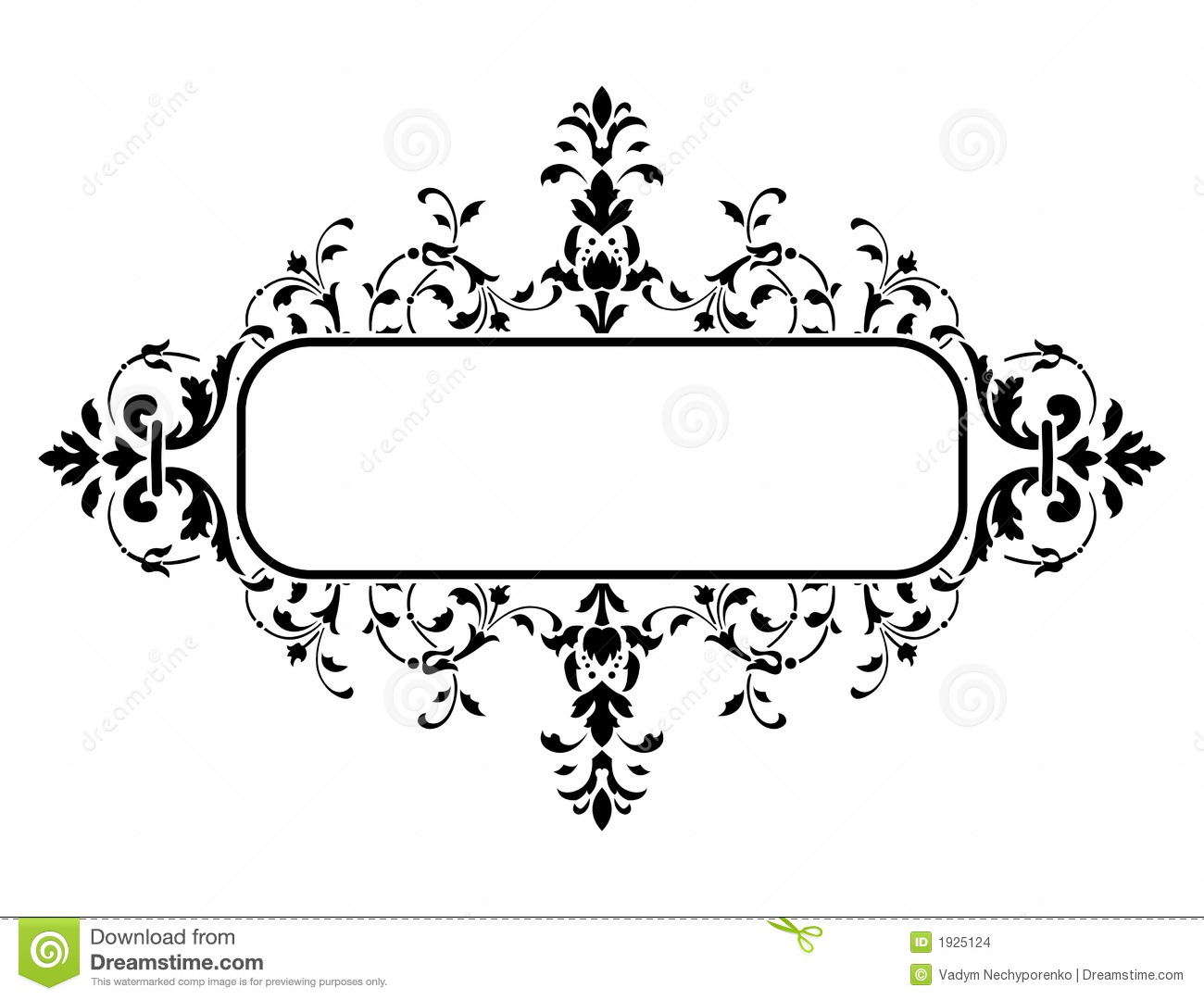 Black Floral Frame Vector