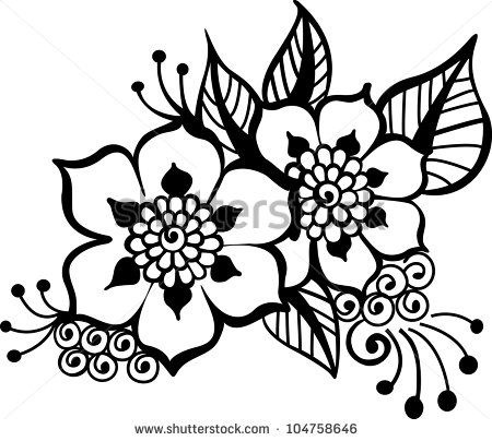 Black Vector Flower