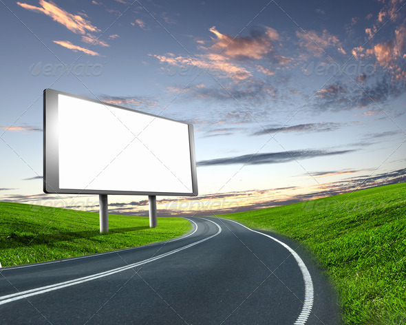 Blank Billboard On Road