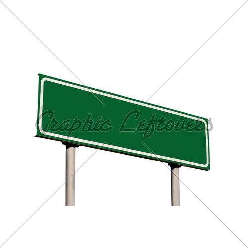 Blank Green Road Sign