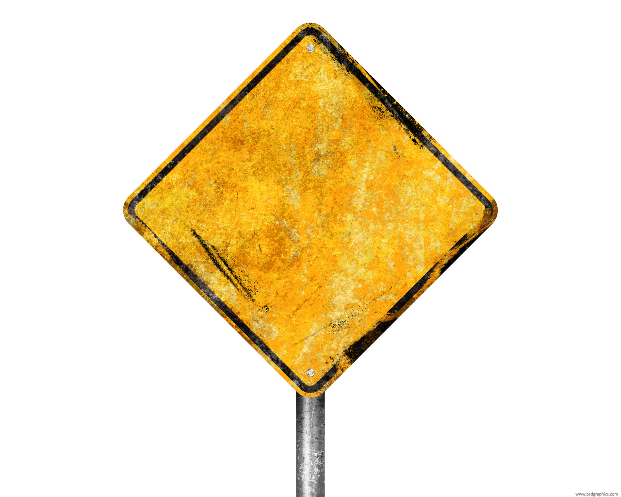 Blank Yellow Street Sign