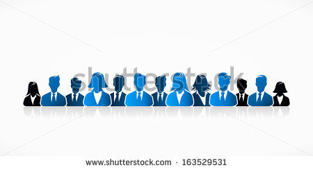 Blue Business People Silhouette