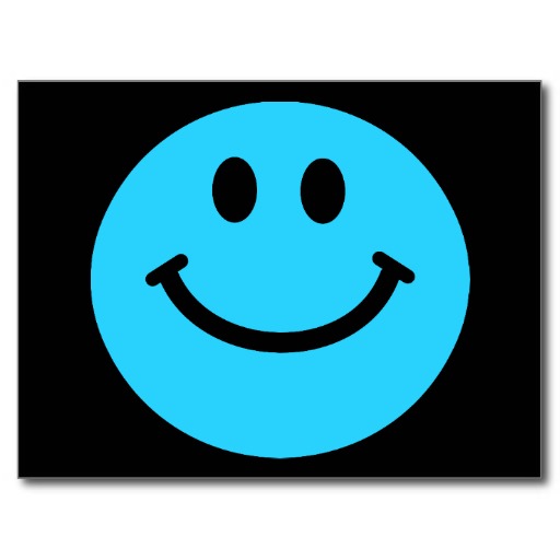 Blue Happy Smiley Face