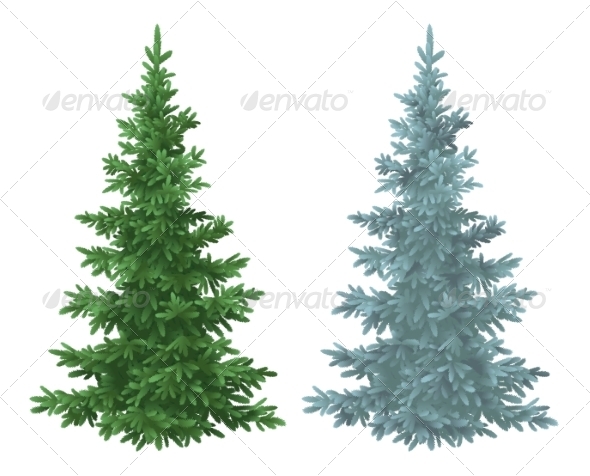 10 Evergreen Trees PSD Images