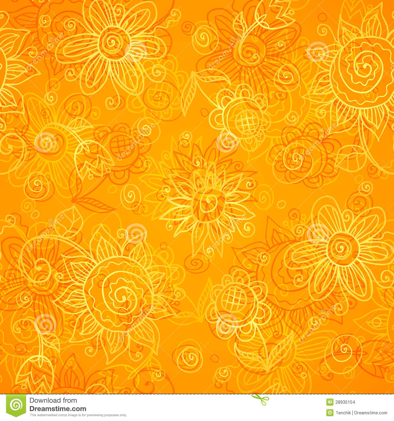 Bright Orange Floral Pattern