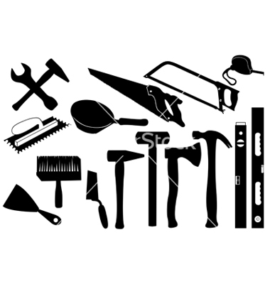 Carpenters Hand Tools Black and White