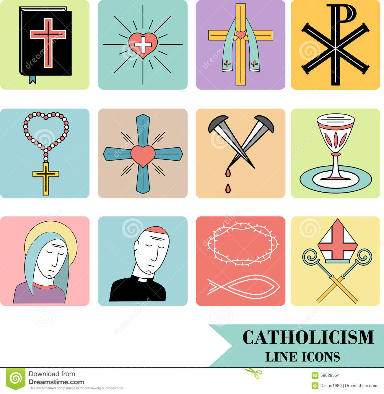 Catholic Icons Vector Catholic Icons Vector