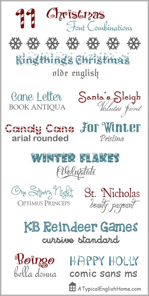 Christmas Good Font Combinations