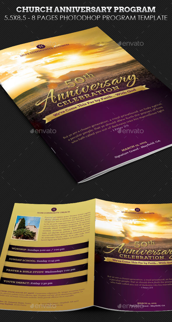 Church Anniversary Programs Templates