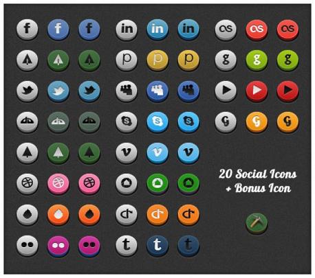 Circular Social Media Icons