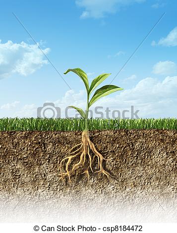 Cross with Roots Clip Art