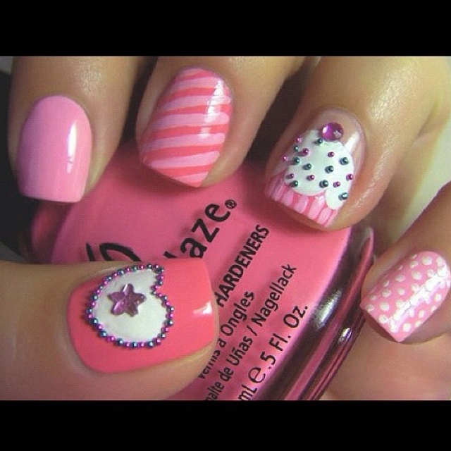 Cute Cupcake Nail Design