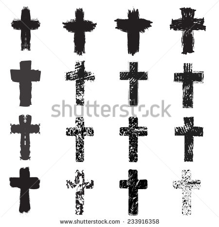 Distressed Cross Vector