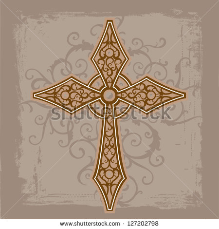 Distressed Cross Vector