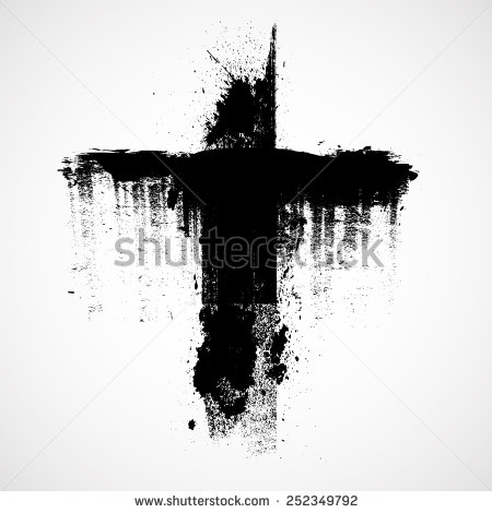 Distressed Cross Vector