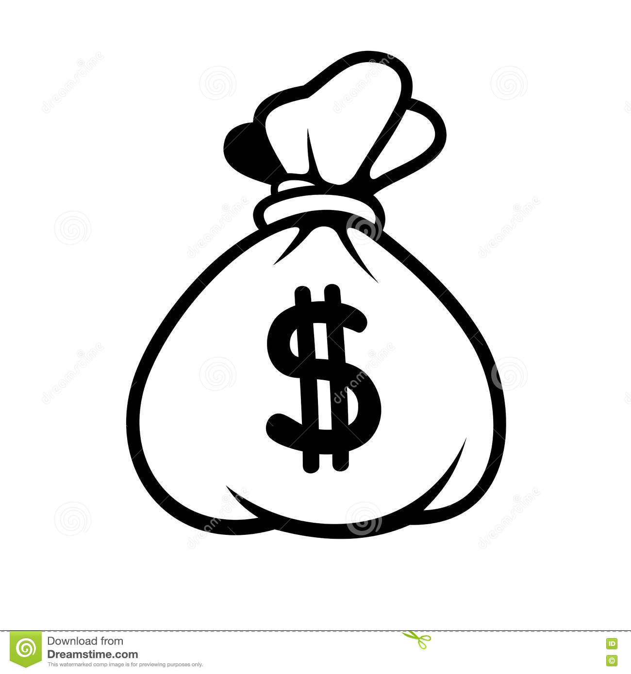 Dollar with Money Bag Vector Icon