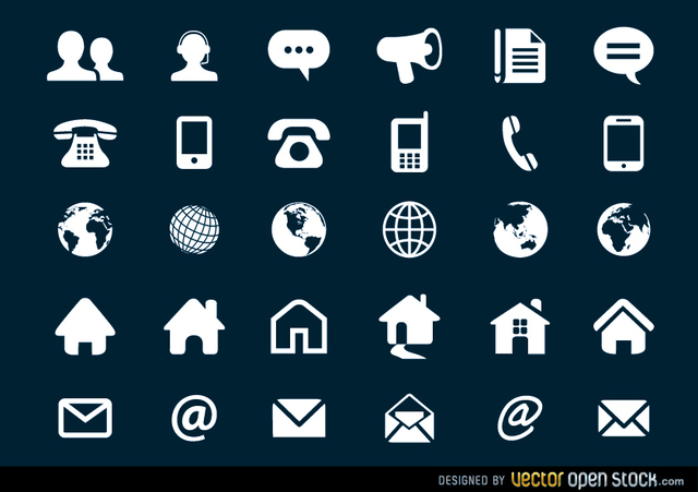 Free Phone Contact Icons Flat