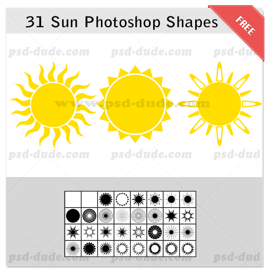 13 Sun PSD Shapes Images