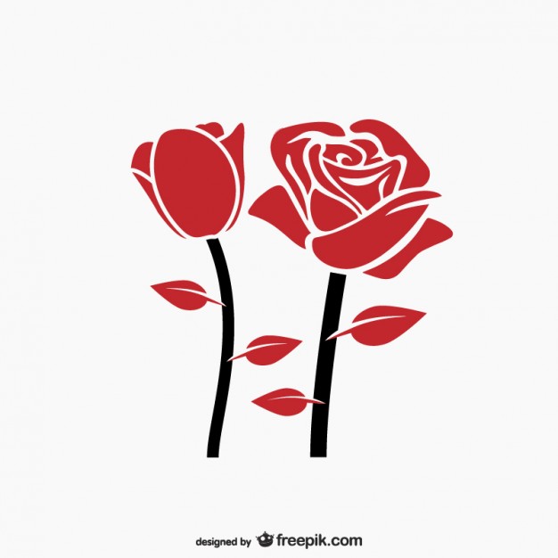 Free Vector Clip Art of Red Rose