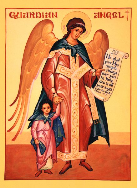 Girl with Guardian Angel Icon