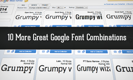 Google Web Font Combinations