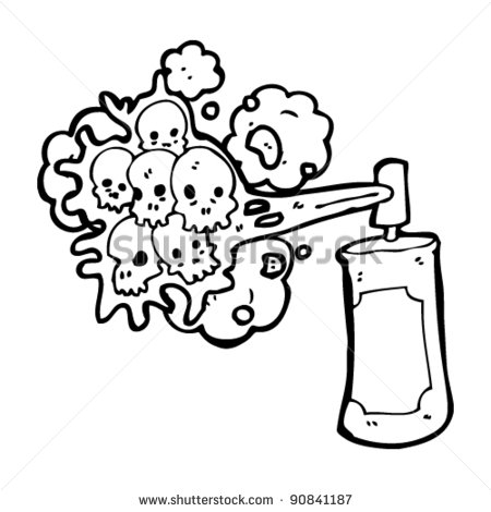 Graffiti Skull Spray Paint Can Cartoon