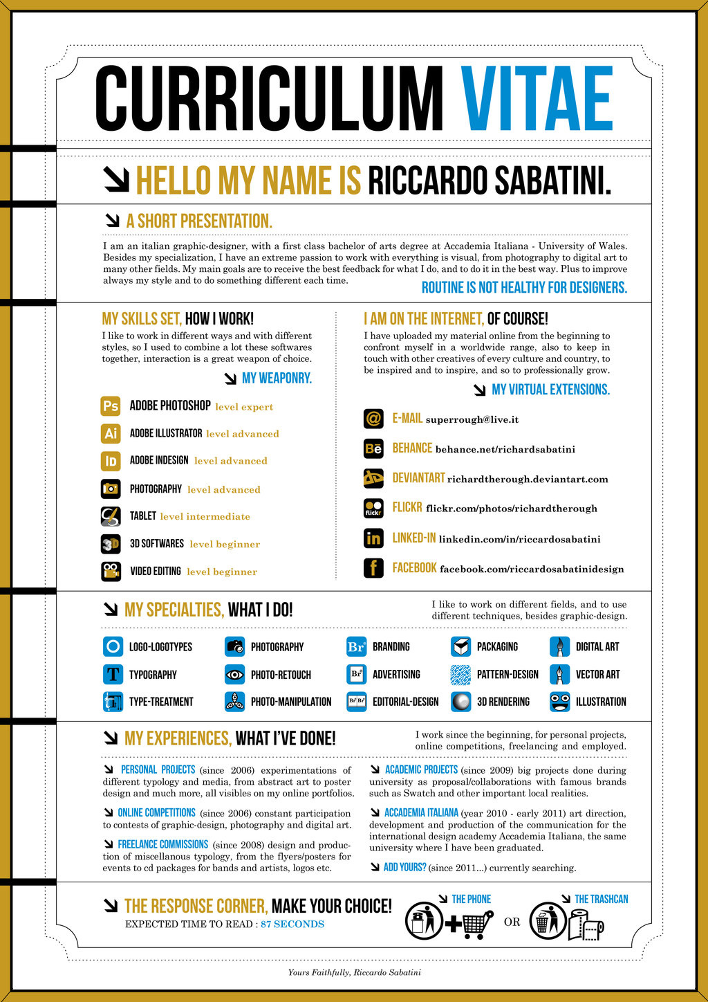 Graphic Design Resume Infographic