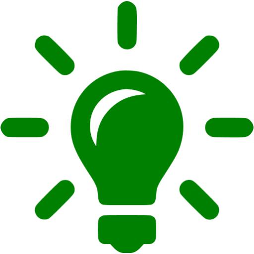 Green Light Bulb Icon