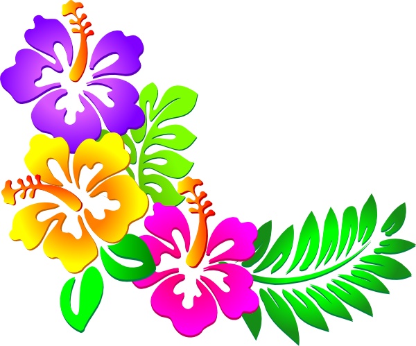 Hawaiian Tropical Flowers Clip Art