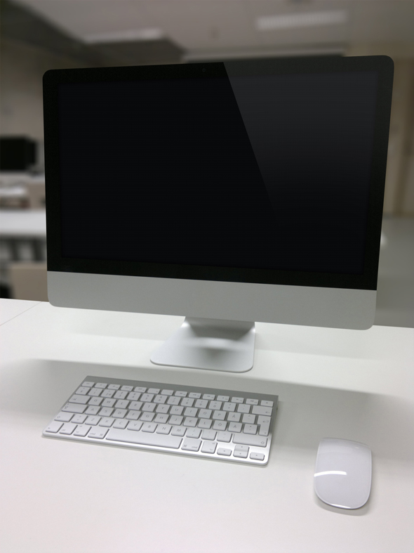 iMac Mockup PSD On Desk