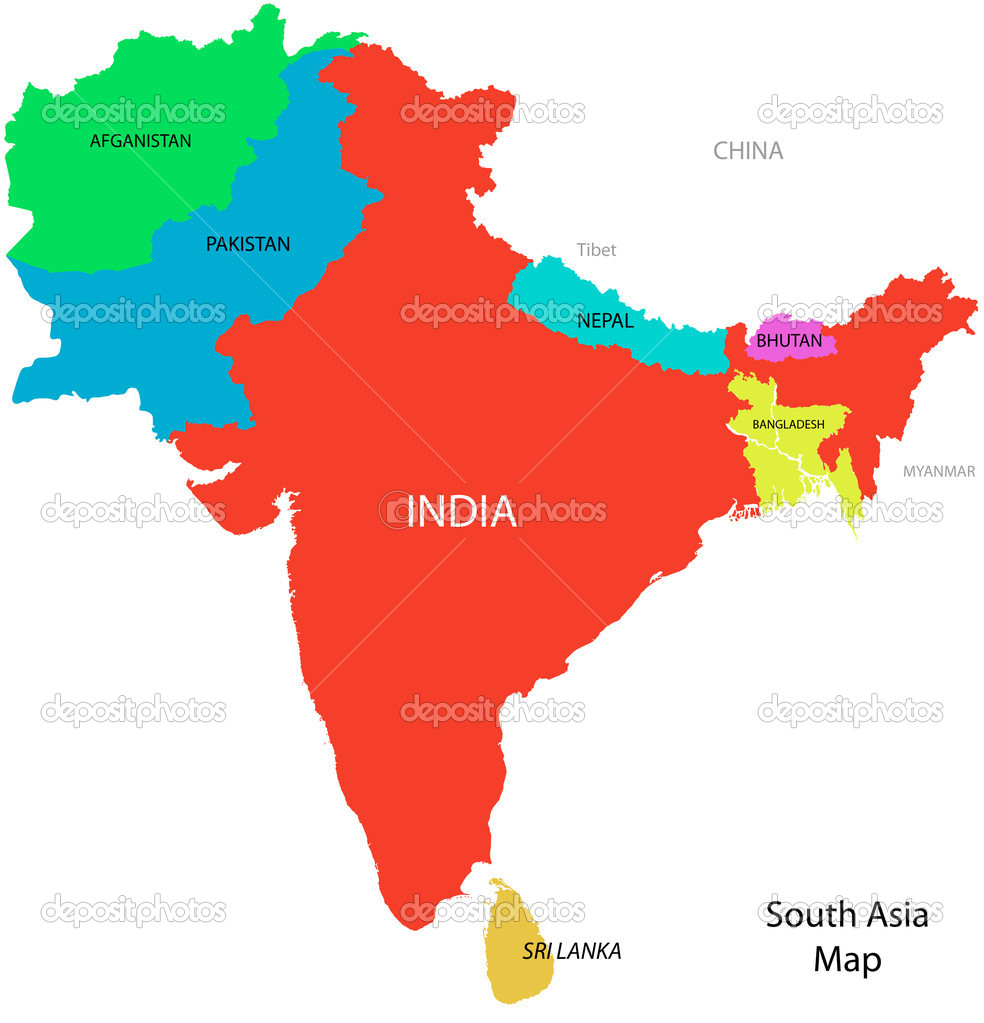 India South Asia Map