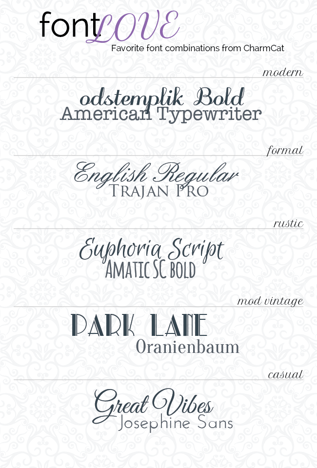 Invitation Font Combinations