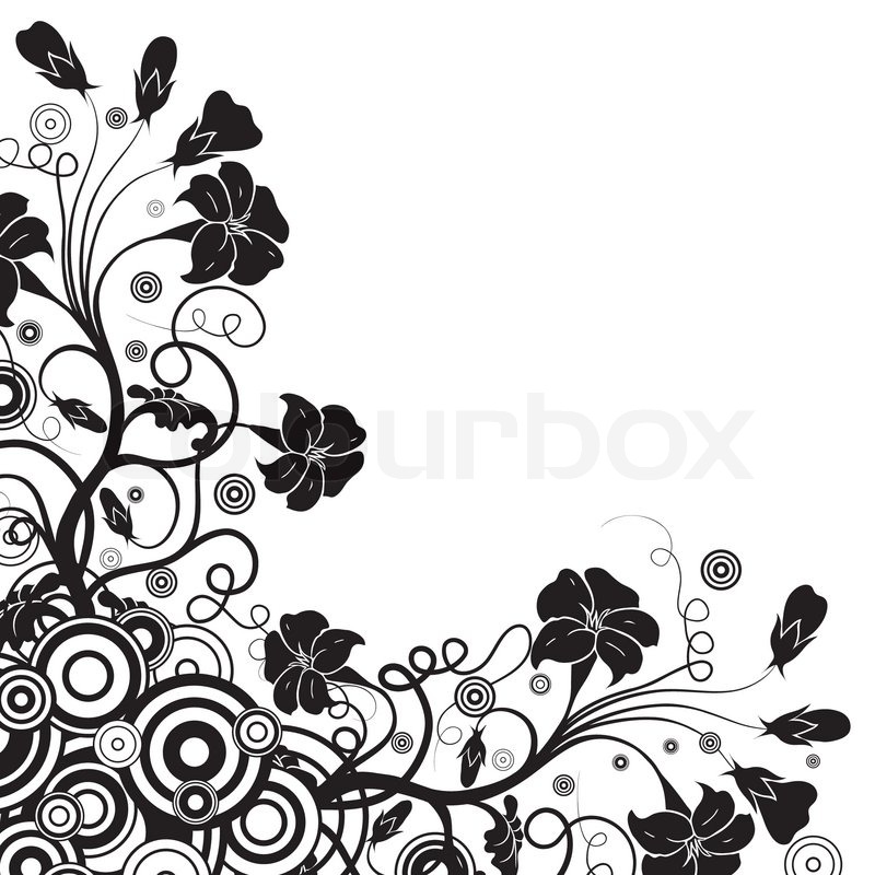 Linear Design Floral Vector Feather